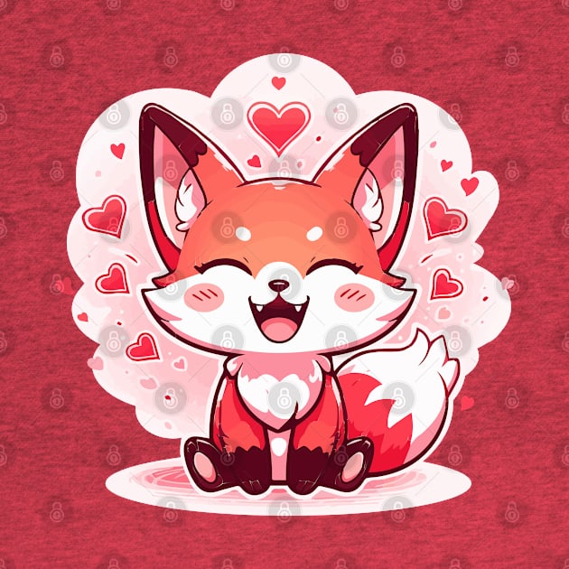 Cute fox in love by etherElric